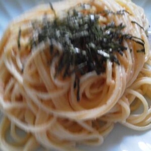 オリーブオイルで、和風明太子パスタ☆